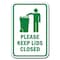 Signmission 18 in Height, 0.12 in Width, Aluminum, 12" x 18", A-1218 Dumpster - LidsClosed A-1218 Dumpster - LidsClosed - alternate 1